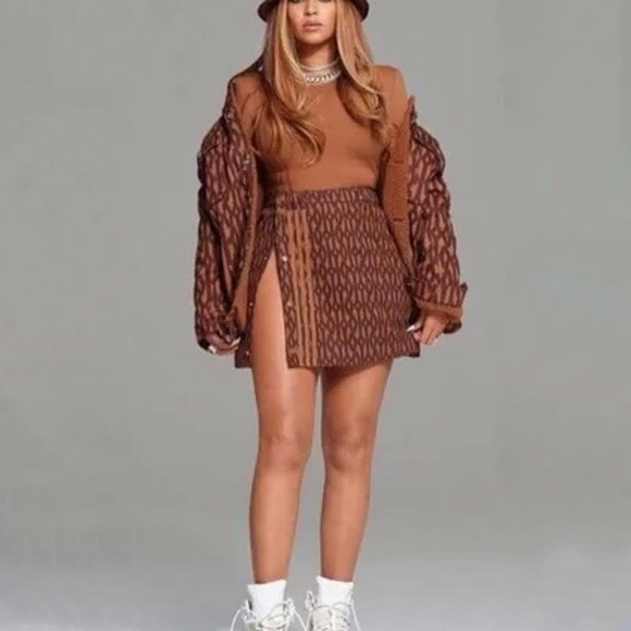 NWT Adidas x Ivy Park Monogram Skirt in Brown Size XS - Picture 3 of 10